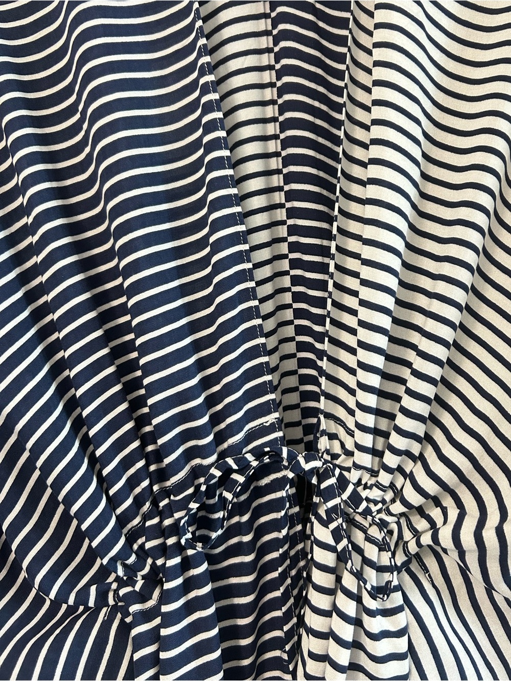 LANDS END Striped Kimono Cover-Up in Navy & White - Picture 7 of 10